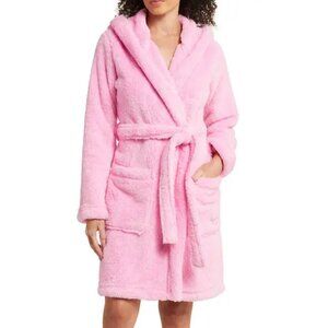 NEW UGG Faux Shearling Hooded Robe in PINK MEADOW